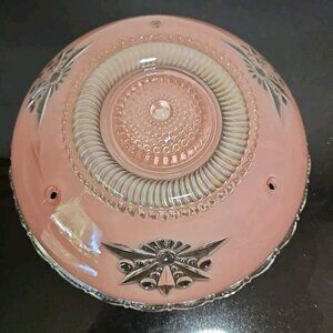 Vintage Pink Starburst Ceiling Shade Frosted Glass Light Fixture Cover 3 Hole